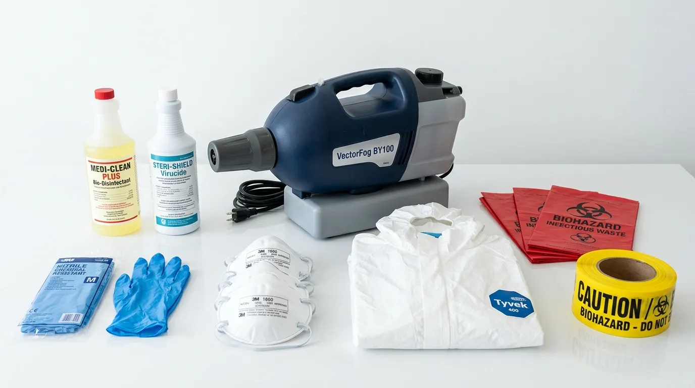 Professional biohazard remediation crew working in Morris Plains